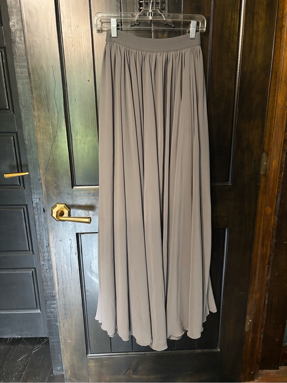 Silver grey long maxi skirt sheer light and flowy